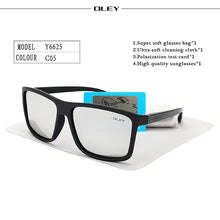 Load image into Gallery viewer, OLEY Polarized Men Sunglasses brand designer Retro Square Sun Glasses Accessories Unisex driving goggles oculos de sol Y6625