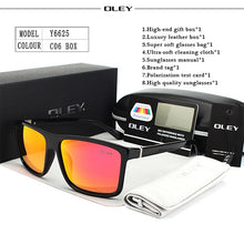 Load image into Gallery viewer, OLEY Polarized Men Sunglasses brand designer Retro Square Sun Glasses Accessories Unisex driving goggles oculos de sol Y6625