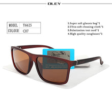 Load image into Gallery viewer, OLEY Polarized Men Sunglasses brand designer Retro Square Sun Glasses Accessories Unisex driving goggles oculos de sol Y6625