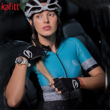Load image into Gallery viewer, kafitt Pro Team Triathlon Set Women's Cycling Jersey One Piece Jumpsuit Short Sleeve Macaquinho Ciclismo Feminino Set Gel Pad