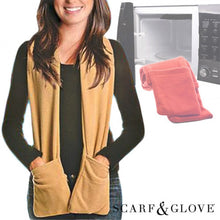 Load image into Gallery viewer, Scarf &amp; Glove Microwave Scarf with Pockets