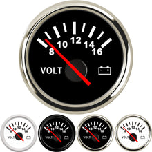 Load image into Gallery viewer, universal 52mm volt meter Marine Auto Voltmeter 8-16V Waterproof Gauge For Motorcycle Car Boat Automobile With Red Backlight 12V