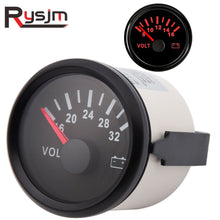Load image into Gallery viewer, waterproof 52mm voltmeter car volt gauge meter 16-32V 8-16V With red backlight for boat automobile motor yacht motorcycle clock